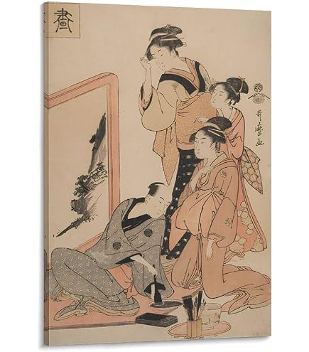 Amazon.co.jp: Genius Collections 葛飾北斎 春画 ポスター 額付き